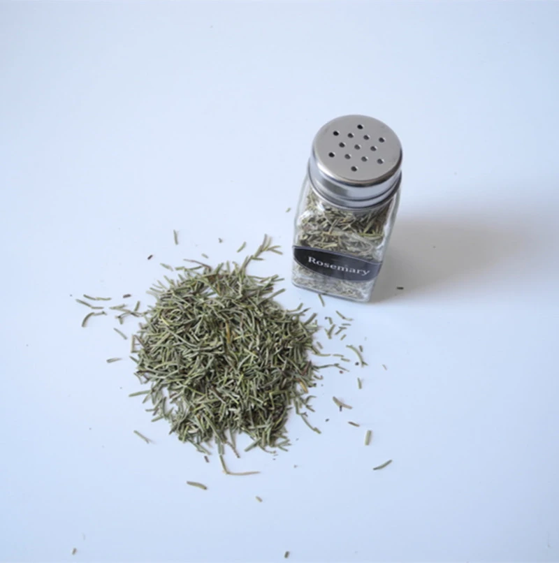 wholesale organic rosemary in rectangle glass spice bottle