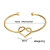 Wholesale Personalized Cute Adjustable Heart Knot Cuff Bracelet Alloy Open Bracelets Bangles for Women Jewelry