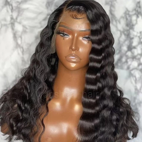 Wholesale Raw Indian Virgin 180% Density Human Hair Hd Full Lace Frontal Wig Natural Transparent Lace Front Human Hair Wigs