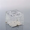 Wholesale transparent glass container crystal tissue box for home decoration