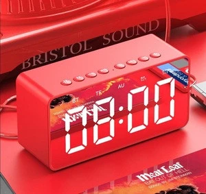 WholesaleBT506 Mini Portable Speaker LED Digital Alarm Clock Stereo Sound Speaker Mp3 Player