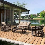 wicker rattan garden sofa set  S327