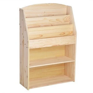Wood Bookshelf Bookrack Storage Organizer Display Bookcase Shelving Natural Wood Color Home Decor Furniture