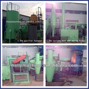 Wood branches pyrolysis gasifier furnace to produce biogas (tree limb or white pine gasification for burning gas)