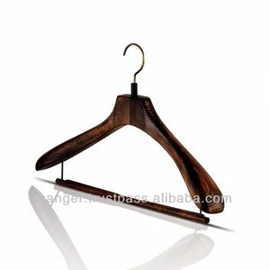 Wooden Antique-looking Durable Hanger with Trousers / Pants Bar for Elegant Evening Dress