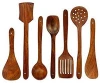 Wooden Serving and Cooking Spoon Kitchen Utensil - Set of 6  Handicraft Handmade India