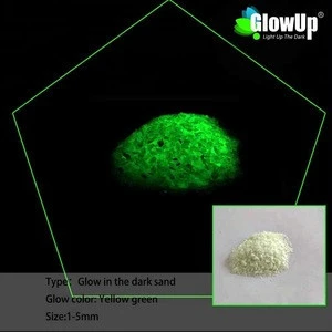 Yellow-Green 1-5mm or 5-10mm glow in the dark glass sand GS-YG use for pathway and concrete and decoration and landscaping