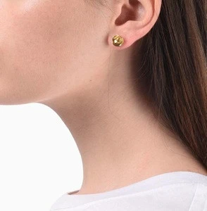 Zooying cheap 10 mm fine jewelry gold plated natural organic disc earrings