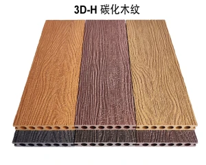 WPC wood plastic waterproof wood flooring composite outdoor 3D wood grain co-extrusion decking  Eco-friendly