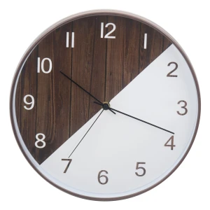 Wood grain frame Plastic wall clock130-212841