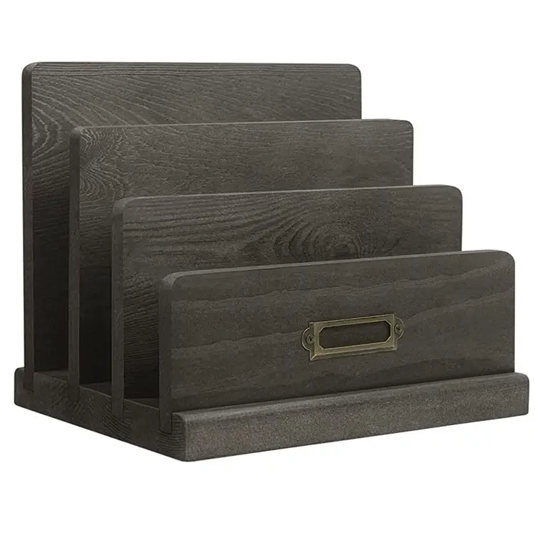 Buy Wooden Counter Top Letter Paper Folder Mail Sorters Holder File ...
