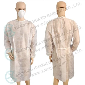 Disposable Breathable White PP Isolation Gown Apron for Hospital