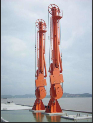 Manual operated marine loading arm for 5,000 tons ~ 300,000 tons ship adjustable support jack drain connector