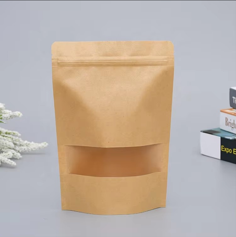 Buy Custom Gravure Printing Stand-up Kraft Paper Bag With Clear Window ...
