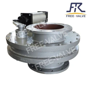 Pneumatic Ceramic Swing  Double Disc Gate Valve for ash pipeline system
