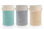 Premium Linen Look Laundry Basket with Rope Handles