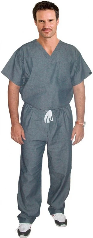 Denim scrub set two pockets - Hospital Uniforms for men