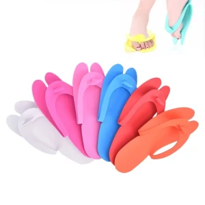 Multicolour Disposable Rubber Flip Flops With Toe Groves