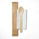 Disposable wooden spoon individual packaging logo customization
