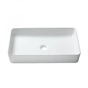 White Porcelain Vessel Bathroom Sink