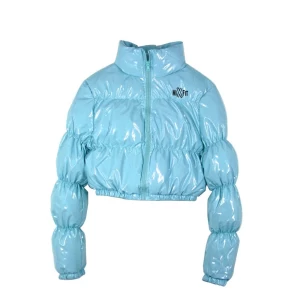 men bubble coat logo winter glossy puffer jacket