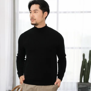 2020 New Sale Autumn Winter Warm Knit Fashion Men Half Turtleneck 100% Cashmere Sweater