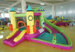Residential inflatable bounce house bouncer jumping castle Inflatable Water Park with Slide and Water Gun
