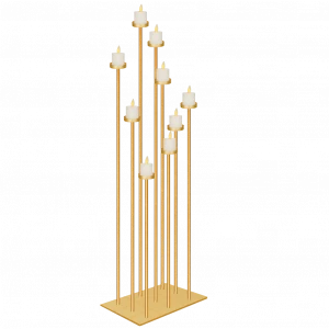 Fashion wedding decor DIY placement wrought iron tealight gold tall floor candlesticks candle stand holders