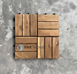 Interlocking wood deck tiles 12 slats