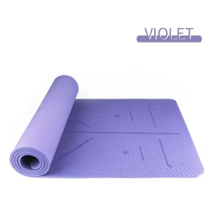 OEM design wholesale high quality black pink color recycled eco-friendly non slip 6mm TPE gym fitness exercise yoga mat