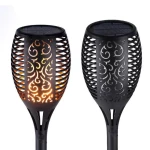 Solar flame lamp, outdoor courtyard lamp, ground plug lamp, simulated torch lamp, waterproof garden lamp, solar landsca