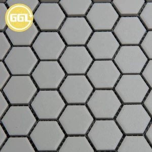 1 Hexagon White Ceramic Mosaic Tiles for Bathroom and Kitchen Backsplash
