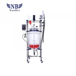 100L lab chemical reactor with double layer borosilicate pyrex glass