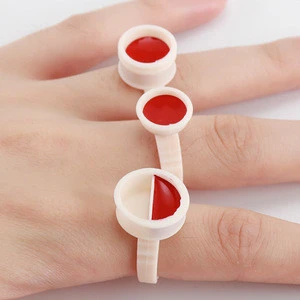100pcs Silica gel disposable microblading pigment holder ring cups eyebrow tattoo ink container