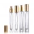 Import 10ml long glass perfume bottle with golden spray pump top from China