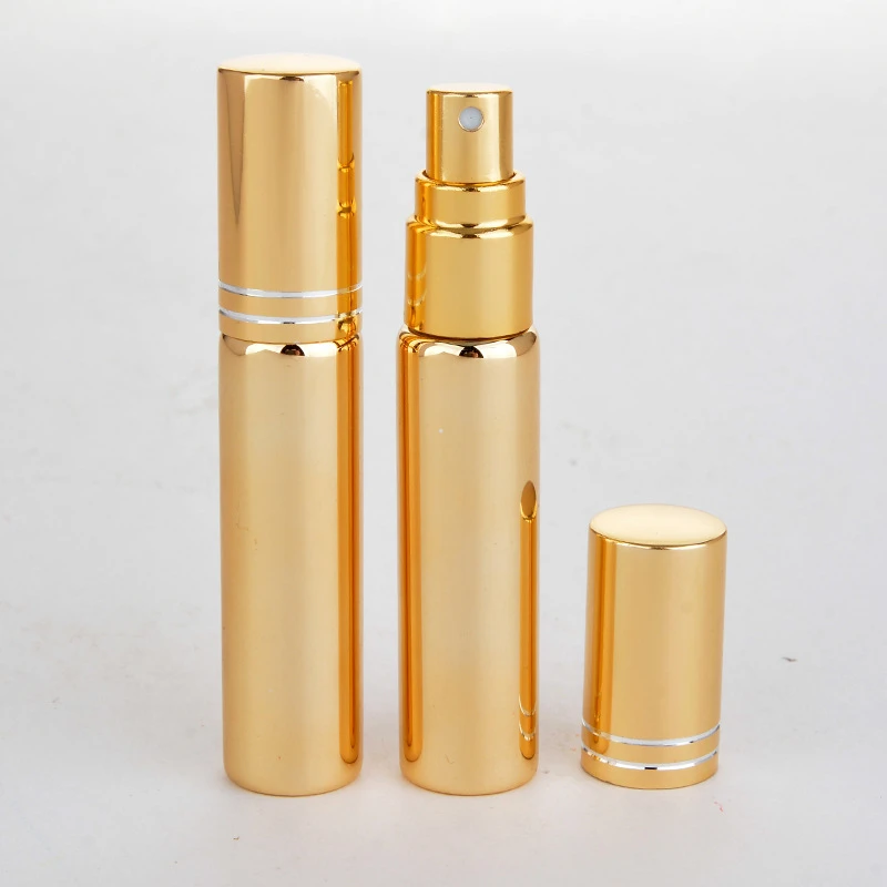 10ml shiny UV gold silver glass spray perfume  bottle,electroplating essential oil glass vial with silver strip