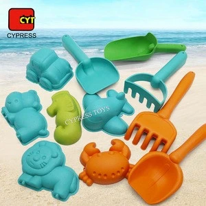 11PCS Soft Plastic Summer Toys Sand Beach Games Set Toy With Cartoon Animal Molds