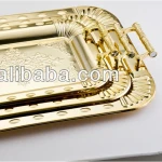 12 Inch Gold Plated Metal Serving Tray