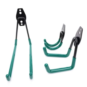 12 pack green metal utility double heavy duty garage hooks for hanging wall