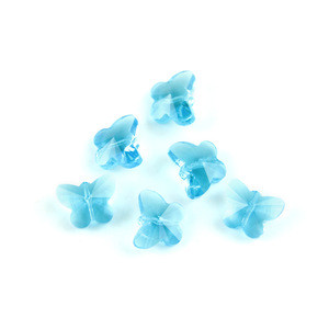 14mm Glass Butterfly Beads Aquamarine Crystal Prism Parts For Sale DIY Wedding Home Decoration Beads