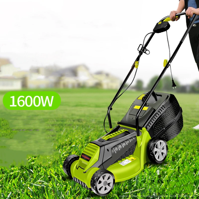 1600W Powerful Electric Lawn Mower Hand Push Home Lawn Mower