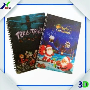 2018 new design 3D PP cover lenticular spiral A4 notebook for promotion gifts