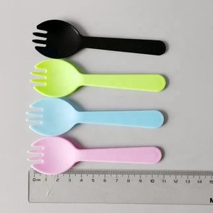 2019 hot sale Colorful Disposable Plastic Fruits cake , salad  spoon  fork