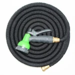 2019 UPDATE 50 ft Non-Kink Expandable Garden Hose, 10-PATTERN Spray Nozzle INCLUDED, 3/4 Brass Fittings Shutoff Valve