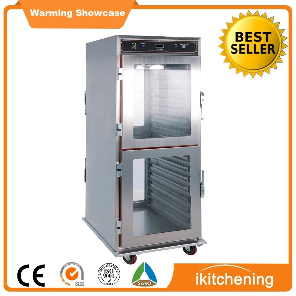 2019 Vertical Warming Showcase Glass Warming Display Heated Holding Cabinet
