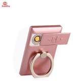2019new arrived 360 Degree Rotation mobile Phone Metal Finger Ring Holder electric rechargeable usb windproof cigarette lighter