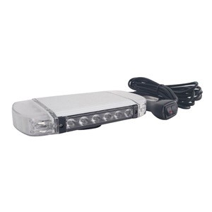 2020 8 inch sliver or black aluminum LED strobe mini lightbar with magnetic mounting feet for emergency vehicle