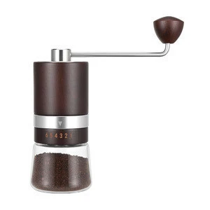 2020 french germany custom wood manual drip dry coffee bean grinder mill with stainless steel conical burr for private label