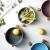 Import 2020 New Arrival Coloured Glaze Ceramics Bowls with Wooden Stand Salad Bowl from China