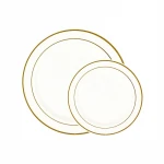 2020 premium gold silver printing disposable plastic charger plates